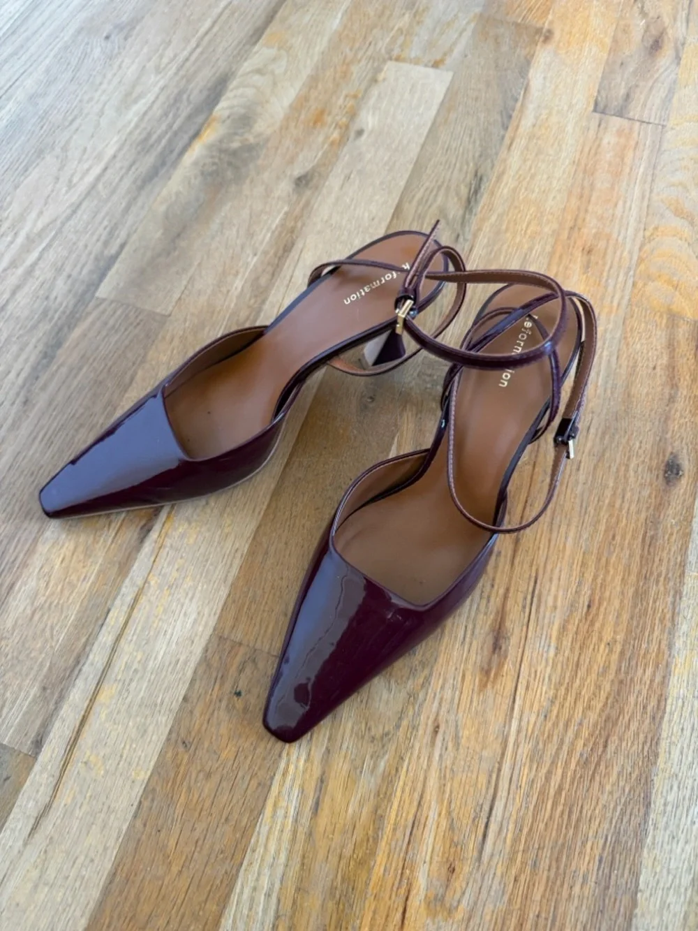 Reformation Natasha Pointed-Toe Slingback Pump in Deep Wine - Picture 4 of 4